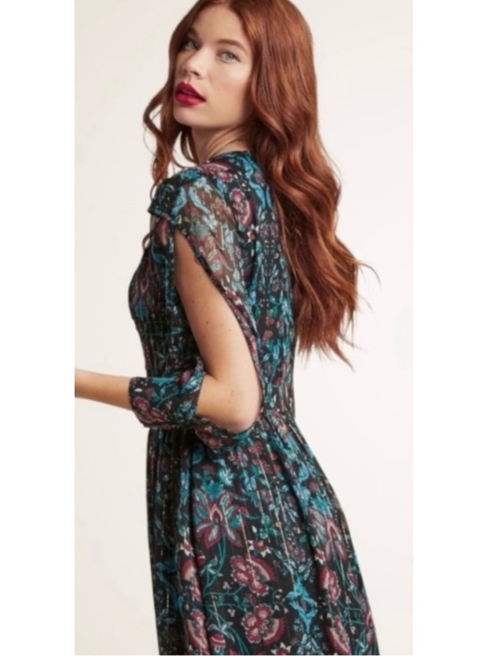 Modcloth Dark Floral Maxi Dress Small